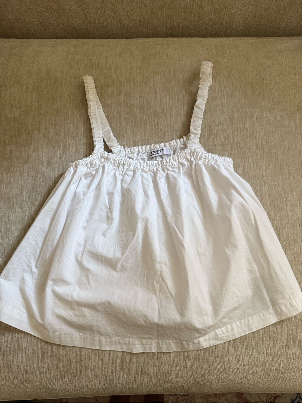 Stateside White Ruffled Strap Camisole Top
